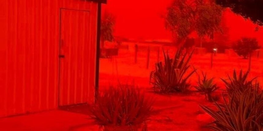 fenomeno em autarlia ceu vermelho tempestade