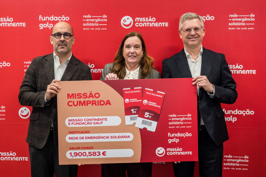 João Diogo Marques da Silva, Isabel Jonet e José For tunato portugal missao continente galp solidariedade