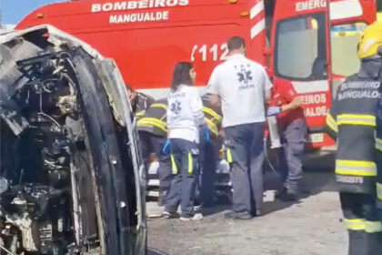 mangualde acidente ocorrencias E24 zona industrial bombeiros