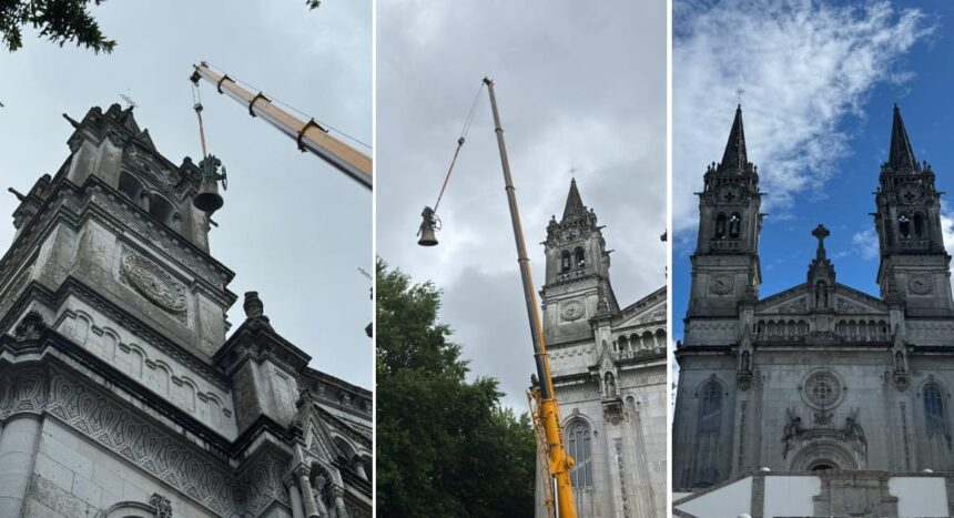 Guimarães: Sino da Basílica de São Torcato regressa à torre após reparação de fissura Guimarães Sino grande da Basílica de São Torcato regressa à torre após reparação de fissura