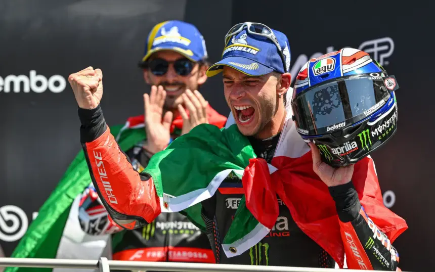 MotoGP Marco Bezzecchi vence em Mugello e lidera dobradinha histórica da Aprilia no GP de Itália