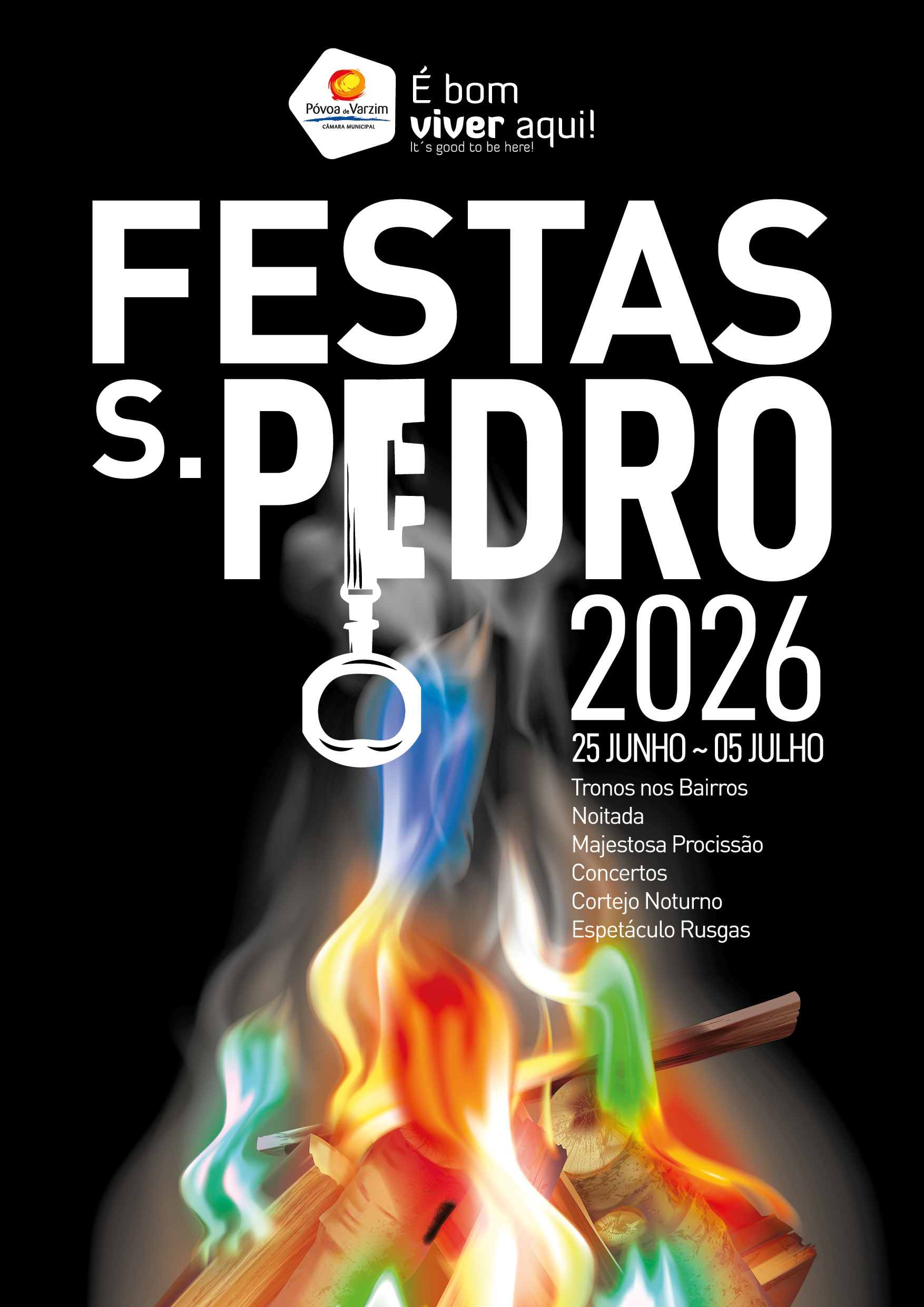 Póvoa de Varzim: Festas de São Pedro trazem 11 dias de bairrismo, duas noitadas e seis rusgas à cidade cartaz s pedro 2026