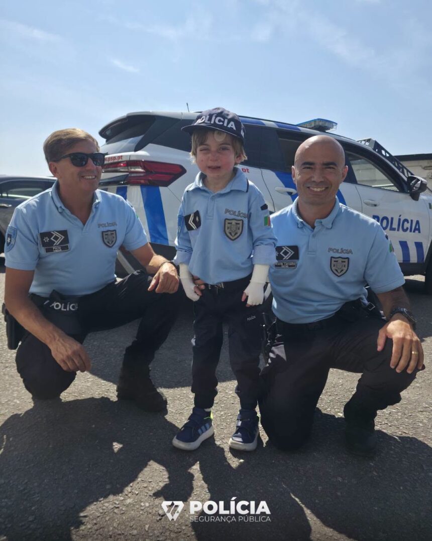 Braga Menino de 6 anos com doenca rara realiza sonho e e policia por um dia na PSP