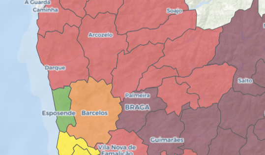 Braga e Guimarães em perigo máximo de incêndio esta segunda-feira devido ao calor e trovoada