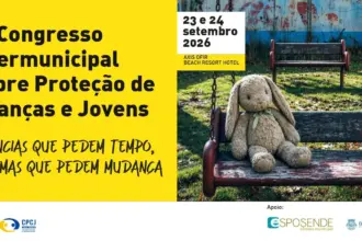 Cartaz do 5.º Congresso Intermunicipal sobre Proteção de Crianças e Jovens, que decorre em Fão nos dias 23 e 24 de setembro.