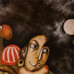 Barcelos Artista Monteiro da Silva orienta visita guiada a exposicao Conversas de Silencio