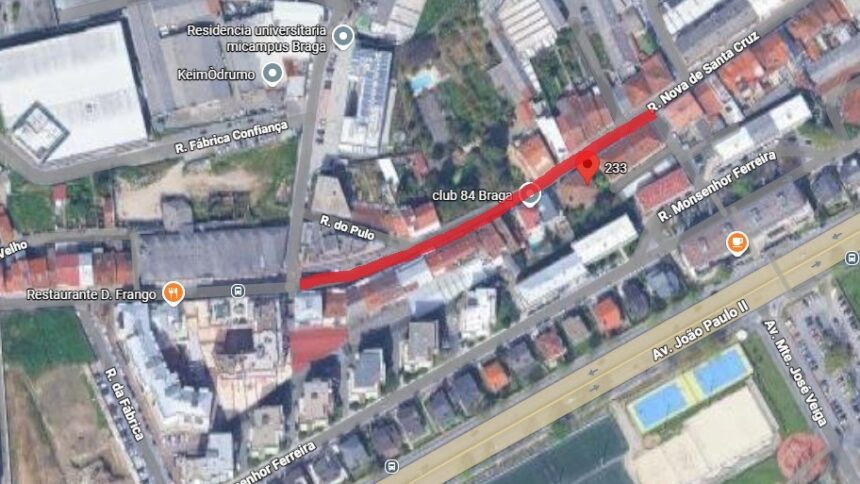 Braga Transito condicionado na Rua Nova de Santa Cruz no sabado devido a obras em edificio