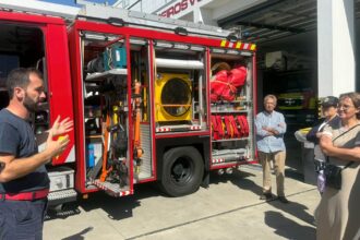 Povoa de Varzim Utentes do Centro Ocupacional da Estela visitam quartel dos Bombeiros Voluntarios