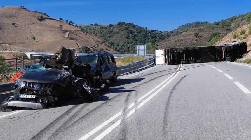 Vila Flor: Despiste de camião no IC5 provoca um morto e três feridos em Lodões Vila Flor Despiste de camiao no IC5 provoca um morto e tres feridos em Lodoes e1791898200976