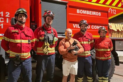 Vila do Conde Bombeiros salvam gato preso em arvore e promovem acao pedagogica na freguesia de Arvore e1792064286765
